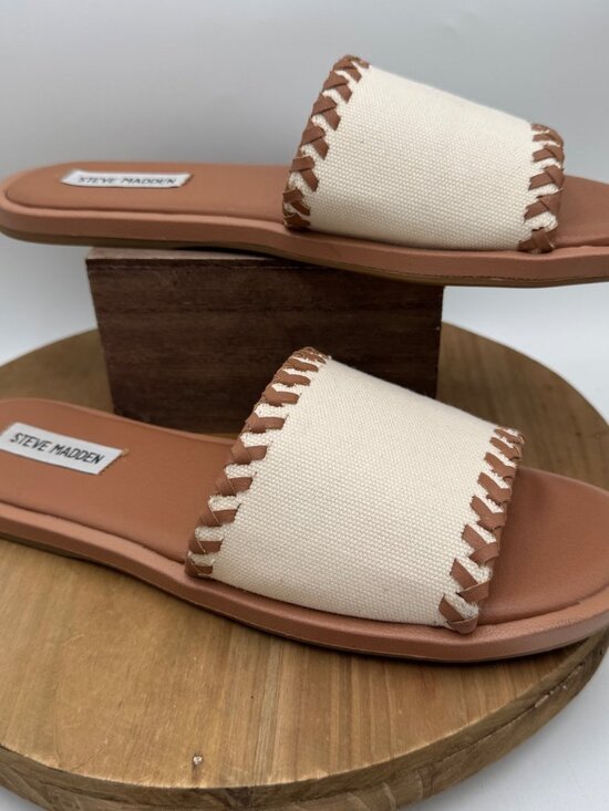 Steve Madden Shoes - Steve Madden Kaya Cream Sandals Slides woman’s size 10 spring summer